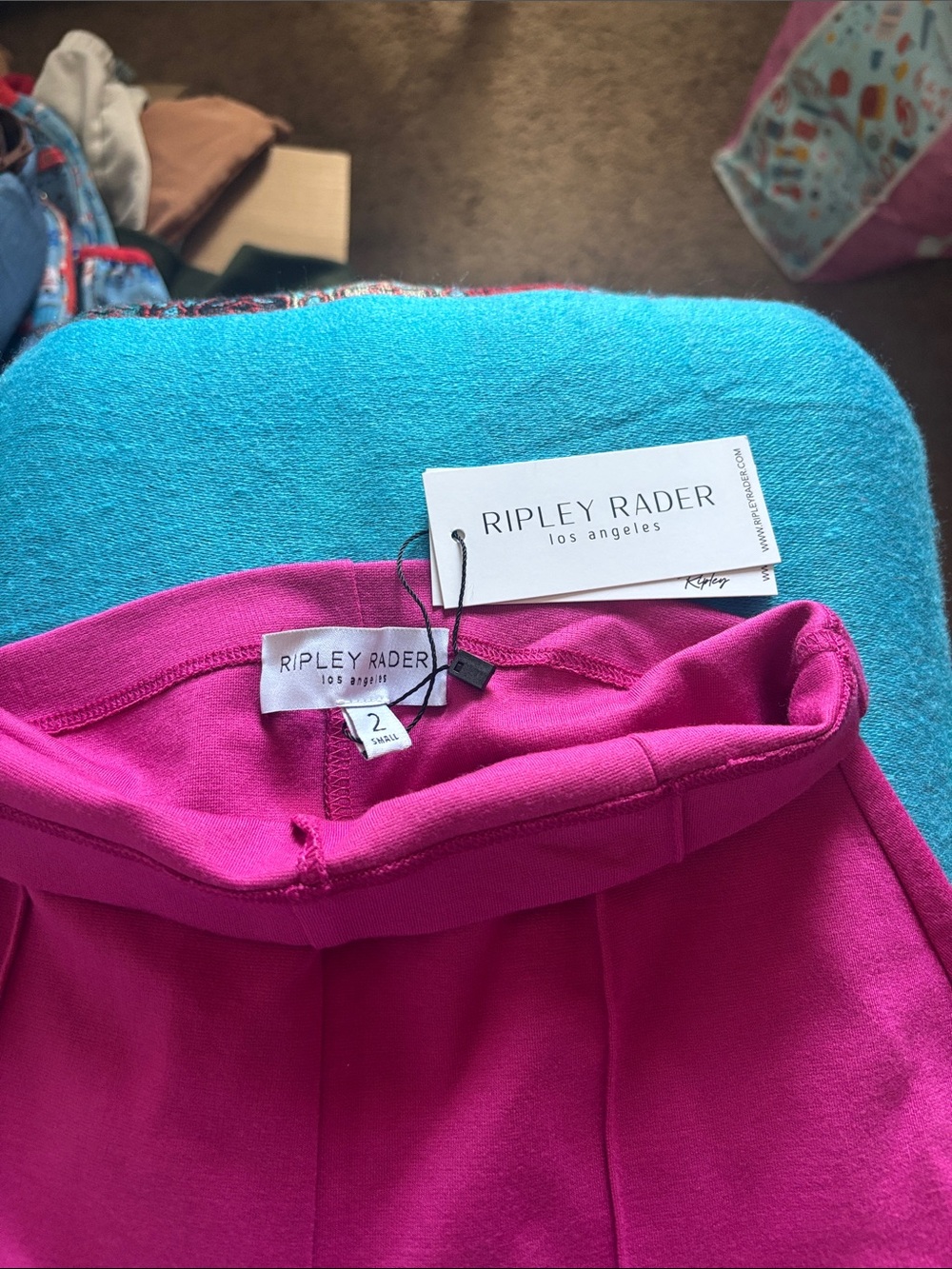 Wide Leg Pants in Magenta - Women's Stylish High-Waist Trousers - Picture 4 of 5